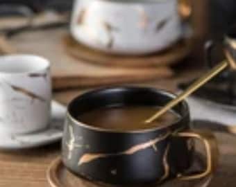 Taza de café de cerámica hecha a mano con tapa – Taza de té japonesa