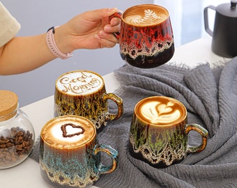Taza de café de cerámica artesanal hecha a mano - Cerámica de 24 oz