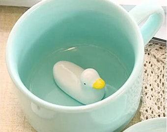 Taza de pato 3D / Taza de cerámica para café, té, leche y chocolate caliente