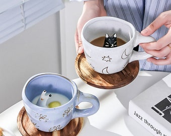 Tazza a forma di lumaca Peekaboo / Tazza a sorpresa in ceramica pastello