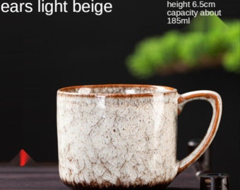 Taza de café de cerámica japonesa hecha a mano, taza de té esmaltada al horno (185 ml)