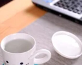 Taza de cerámica con diseño de gato negro: regalo de Halloween