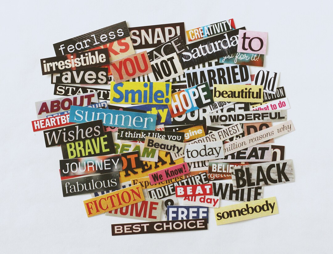 100 Pcs Magazine Strips Stickers, Ransom Letters, Junk Journal, Collage ...