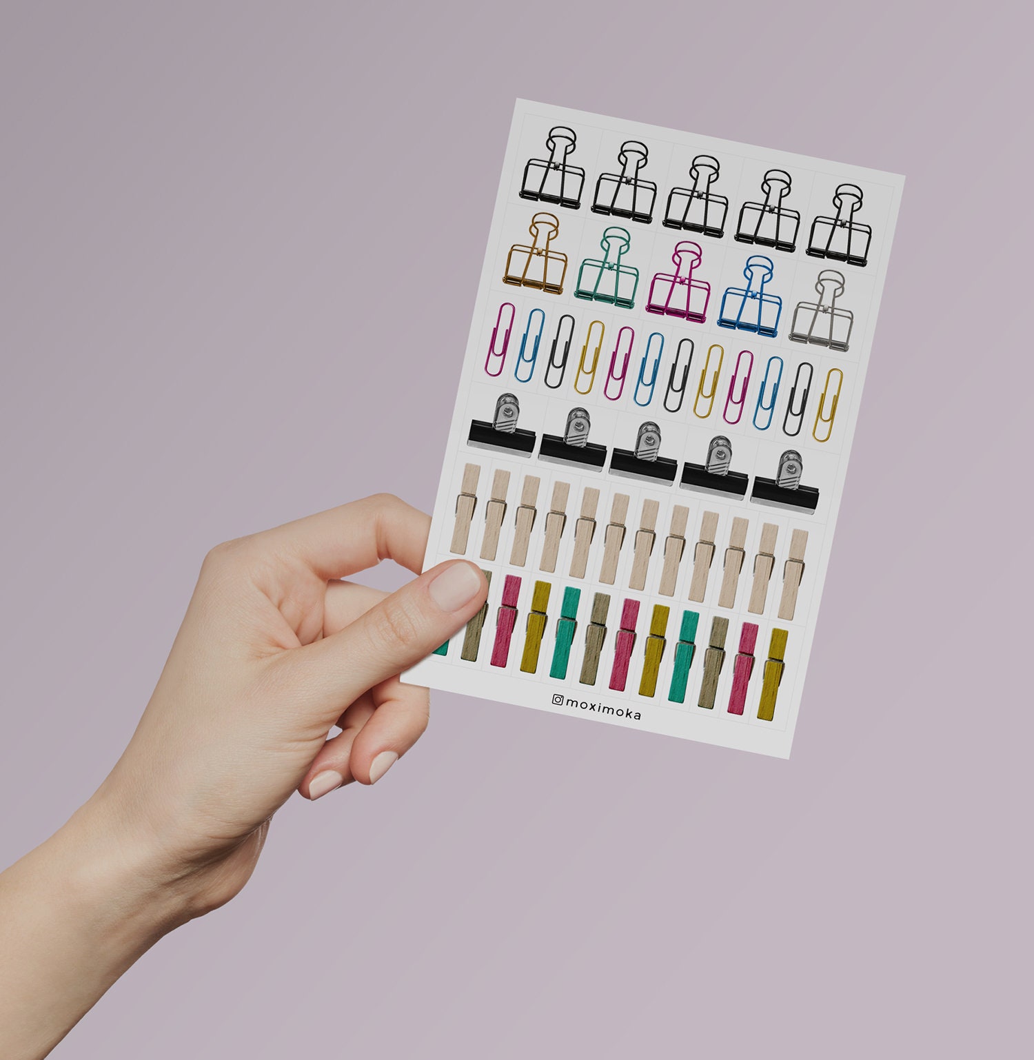 Mixed paper clips clear sticker set for journaling sticker, bujo sticker, aesthetic journal sticker sheet, planner sticker
