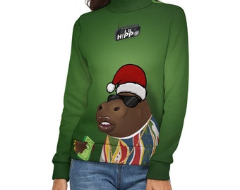 Women's Lil' Hippo Christmas Turtleneck Sweater