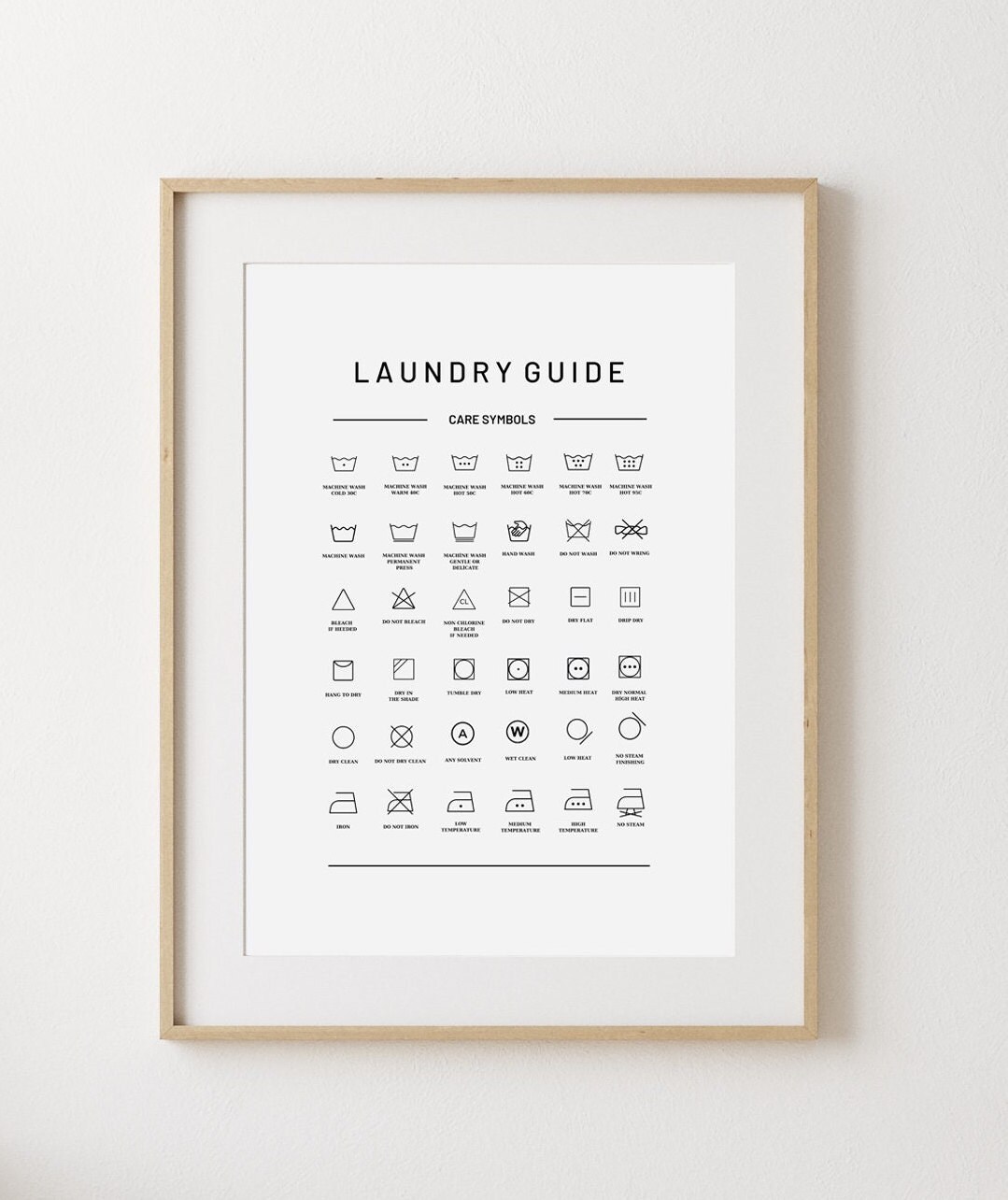 Laundry Room Symbols Prints,laundry Labels,laundry Room Sign,laundry ...