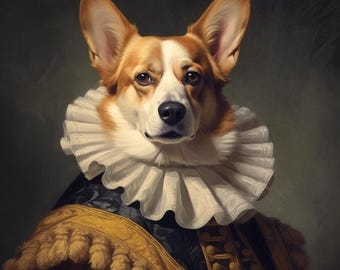 Custom Royal Pet Portrait, Renaissance Pet Portrait, Royal Pet Portrait Gift, Pet Lovers Gift, Pet Painting, Gift for dog, Gift for cat
