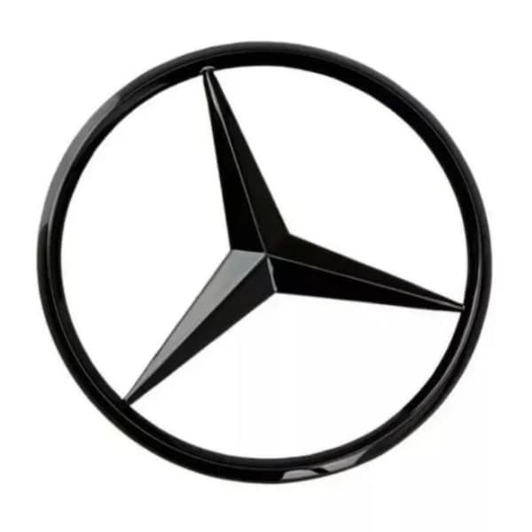 Mercedes Benz Black Gloss Badge Logo Emblem Rear Boot Class C B E S GLK ML 90mm