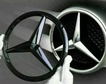 mercedes copri stemma griglia anteriore nero lucido 18,8 cm a c cla gla ml cls e class