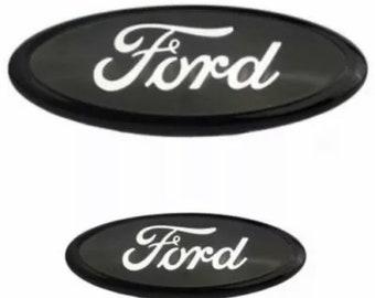 9” & 7” ford oval badge in black and chrome for transit mk6 mk7 ranger  front and back