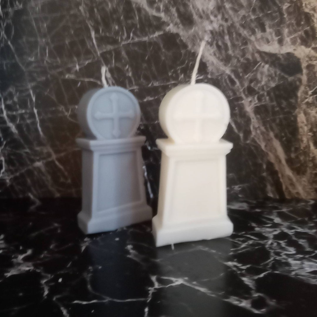 Tombstone Candle Gravestone Cemetery Halloween Goth Etsy