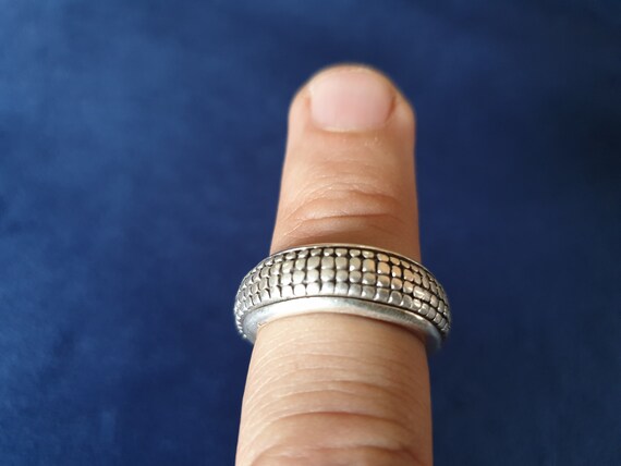 Vintage Dotted Surface Turtle Shell 925 Sterling … - image 4