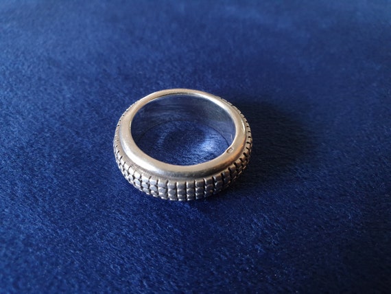 Vintage Dotted Surface Turtle Shell 925 Sterling … - image 1