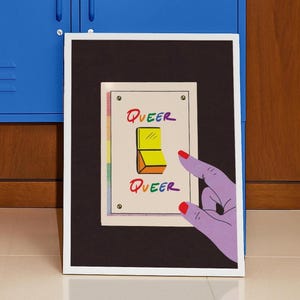 Impression d'art caritative queer • Droits des trans et illustration originale LGBTQI+ • Point de fierté • Cadeau pour les personnes trans, bisexuelles, non binaires, gays