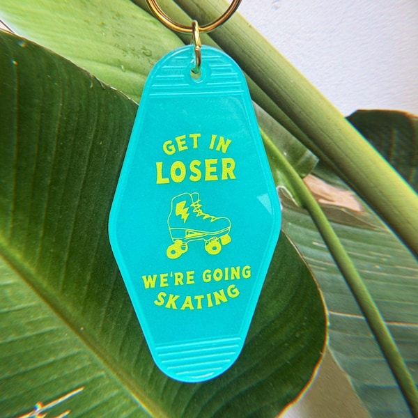 Let’s Go Skating  Keychain  • Cool Retro Roller Skate Gift • Roller Derby & Roller Skate Accessory •  Mean Girls Art • Hotel Motel Keychain