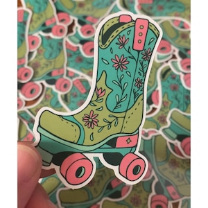 Autocollant en vinyle pour patins à roulettes de style cow-boy | Sticker pour patins à roulettes Cadeaux pour patins à roulettes | Sticker pour patins à roulettes | Sticker casque