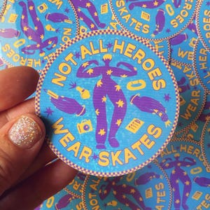 Vinylglittersticker Derby Heroes | Rolschaatscadeaus | Sticker rolschaatsen | Helmsticker | Rolderby | Derby-functionarissen