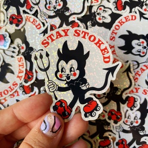 Stay Stoked Vinyl Glitter Sticker