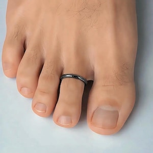 Anello per dita dei piedi regolabile in argento sterling 925 dalla forma classica: gioielli da uomo minimalisti