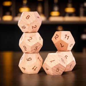 Customized Food Decision Dice, Wooden Dice, Number Dice, 12-Sided Dice, Fun Couple Gifts, Gifts for Family, Anniversary Gifts