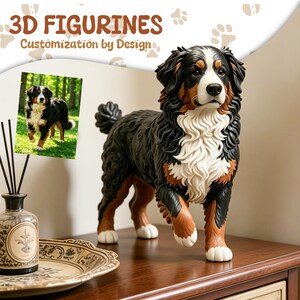 Personalized 3D Pet Statue from Photo, Full Color Custom Pet Figure for Pet Memorial & Remembrance.