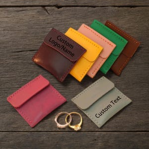 Regalos para el Día de la Madre, Estuche de Cuero Personalizado para Anillos, Estuche con Nombre Personalizado, Bolsa para Guardar Anillos, Regalos de Aniversario para Parejas
