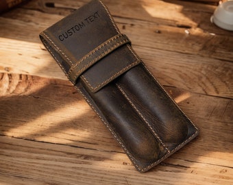 Father's Day Gifts Custom Text Leather Pen Cases Exquisite Pen Pen Cases Handmade Gifts Personalized Gifts Gifts for Father Gifts for Him.