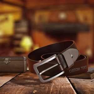 Father&#39;s Day Gift Custom Text Belt Men&#39;s Belt Personalized Engraving Gift Gift for Boyfriend Gift for Father