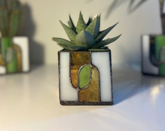 Mini Iridescent Green Plant/Candle Pot