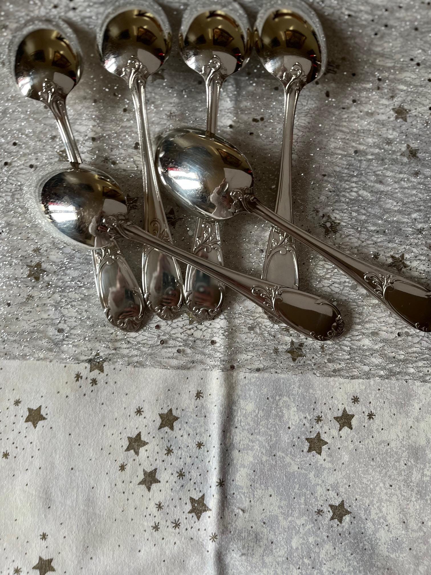 12 Cuillères En Métal Argenté François Frionnet - Modèle Louis XV 20,7 Cm - Bon État