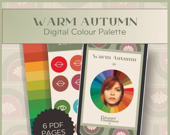 Warm Autumn (16 seasonal system) Digital Colour Palette, Digital Swatch Fan, Digital Product Download for Digital Use