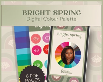 Bright Spring (16 seasonal system) Digital Colour Palette, Digital Swatch Fan, Digital Product Download for Digital Use