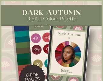 Dark Autumn (16 seasonal system) Digital Colour Palette, Digital Swatch Fan, Digital Product Download for digital use