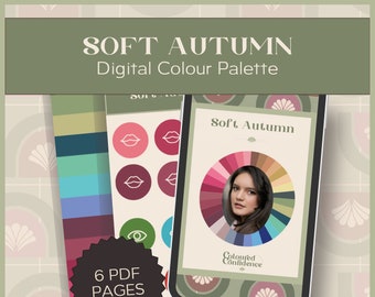 Soft Autumn (16 seasonal system) Digital Colour Palette, Digital Swatch Fan, Digital Product Download for digital use