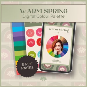 Warm Spring (16 seasonal system) Digital Colour Palette, Digital Swatch Fan, Digital Product Download for Digital Use