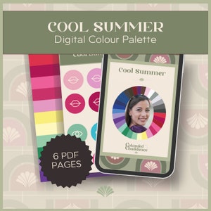 Cool Summer (sistema de 16 temporadas) Paleta de colores digitales, ventilador de muestras digitales, descarga de productos digitales para uso digital