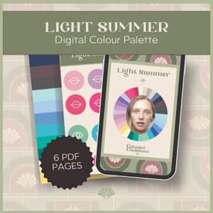 Light Summer (16 seasonal system) Digital Colour Palette, Digital Swatch Fan, Digital Product Download for digital use