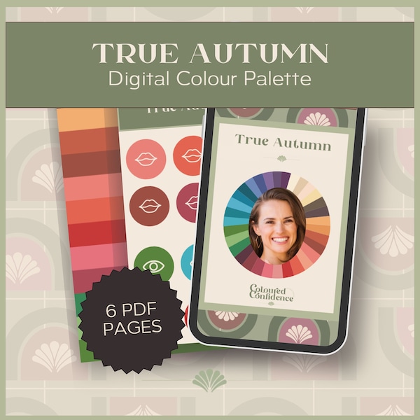 True Autumn (16 seasonal system) Digital Colour Palette, Digital Swatch Fan, Digital Product Download for Digital Use