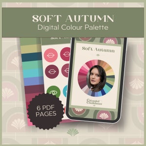 Soft Autumn (16 seasonal system) Digital Colour Palette, Digital Swatch Fan, Digital Product Download for digital use