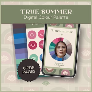 True Summer (16 seasonal system) Digital Colour Palette, Digital Swatch Fan, Digital Product Download for digital use
