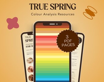 TRUE SPRING – Digital Colour & Hair Card (16 Seasonal System) For Colour Anlalysts!