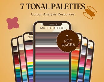 7 TONAL COLOUR PALETTES – Complete Digital Bundle (29 Colours Each) For Colour Anlalysts!