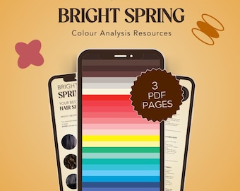 BRIGHT SPRING – Digital Colour & Hair Cards (16 Seasonal System) For Colour Anlalysts!