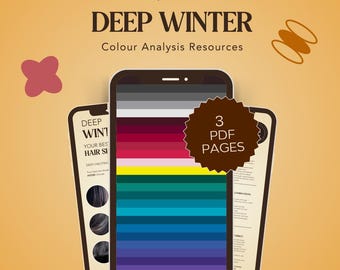 DEEP WINTER – Digital Colour & Hair Card (16 Seasonal System) For Colour Anlalysts!