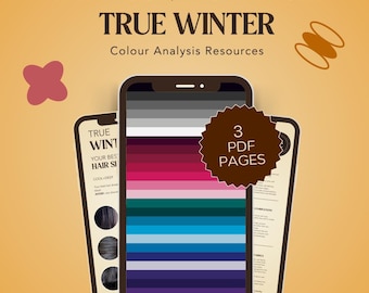 TRUE WINTER – Digital Colour & Hair Card (16 Seasonal System) For Colour Anlalysts!