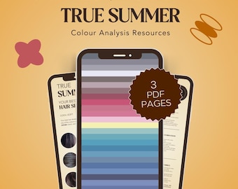 TRUE SUMMER – Digital Colour & Hair Card (16 Seasonal System) For Colour Anlalysts!