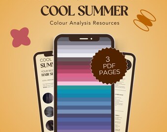 COOL SUMMER – Digital Colour & Hair Card (16 Seasonal System) For Colour Anlalysts!