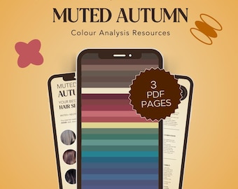 MUTED AUTUMN – Digital Colour & Hair Card (16 Seasonal System) For Colour Anlalysts!