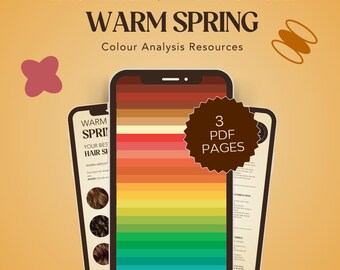 WARM SPRING – Digital Colour & Hair Card (16 Seasonal System) For Colour Anlalysts!