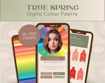 NEW improved True Spring Color Palette 16 season: Digital Swatch Fan (Digital Download)